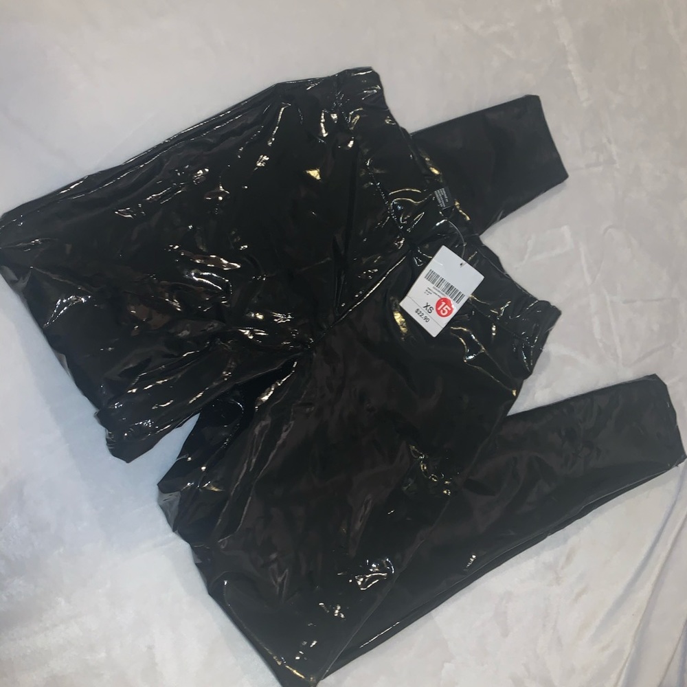 Black latex/vinyl pants